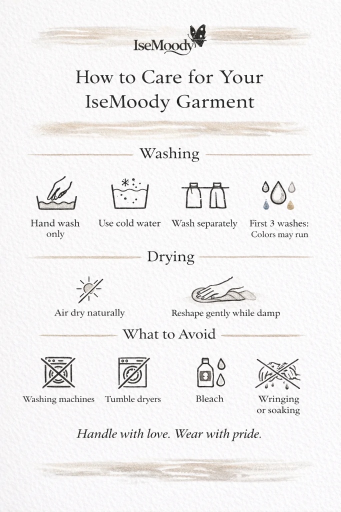 IseMoody Garment Care Guide