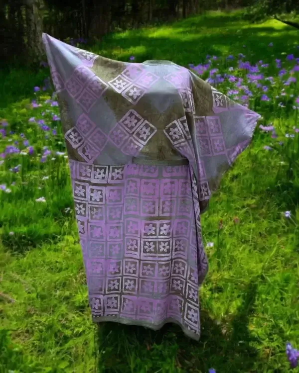 bohemian style dress violet-flower